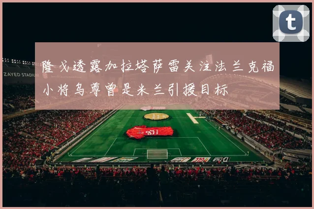 隆戈透露加拉塔萨雷关注法兰克福小将乌尊曾是米兰引援目标